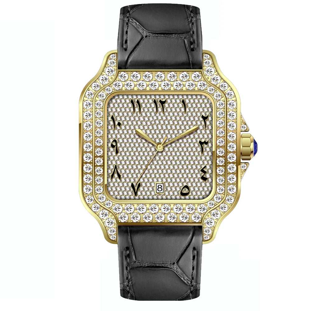 Bust Down Hip Hop Iced Out Diamond Watches Automatic Mechanical VVS Moissanite Watch Past Diamond Tester