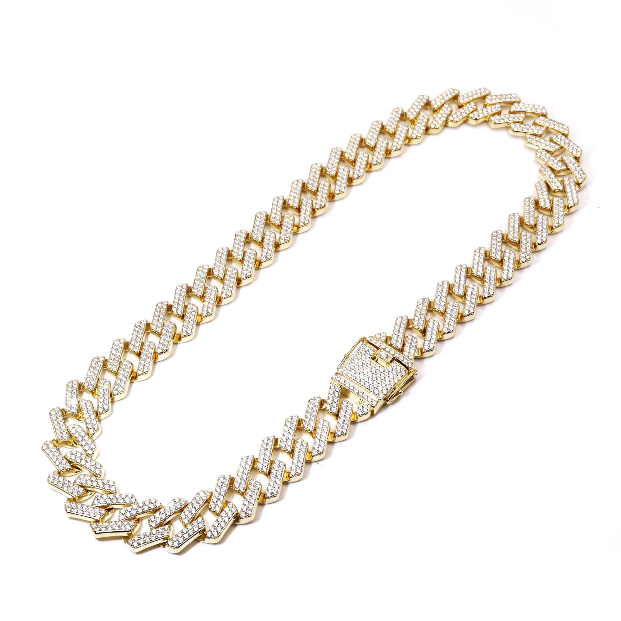 Tianyu Moissanite Chain Cuban 18K Gold Plated 925 Sterling Silver Miami 20MM Mossanite Ice Out VVS Moissanite Cuban Chain