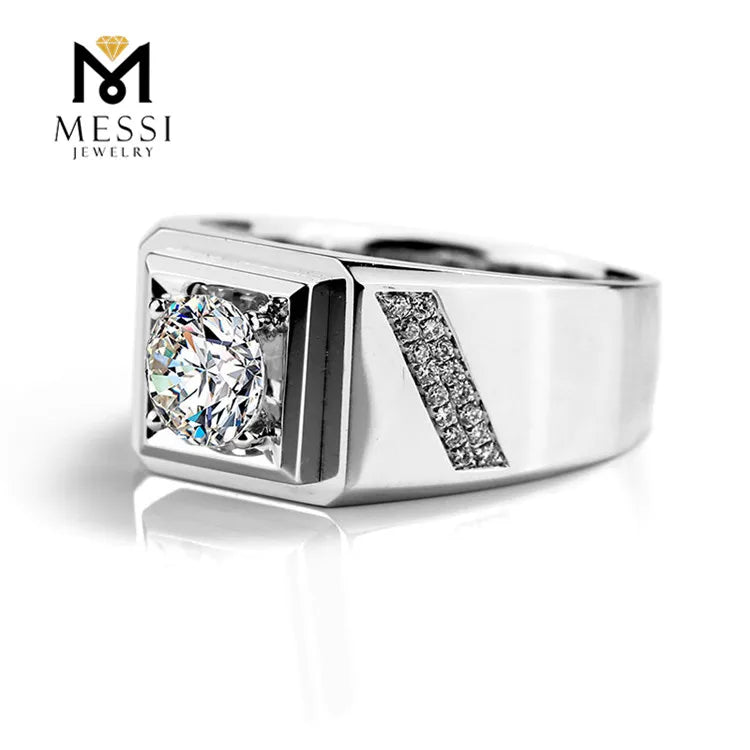 Messi Jewelry 14k 18k Real Gold Jewelry Moissanite Men Wedding Ring