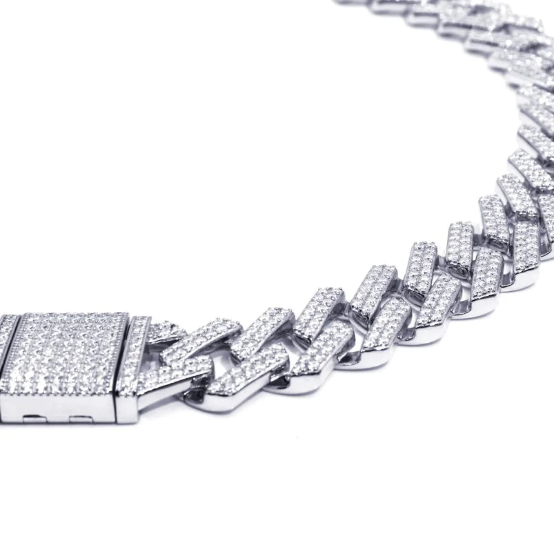 Tianyu Moissanite Chain Cuban 18K Gold Plated 925 Sterling Silver Miami 20MM Mossanite Ice Out VVS Moissanite Cuban Chain
