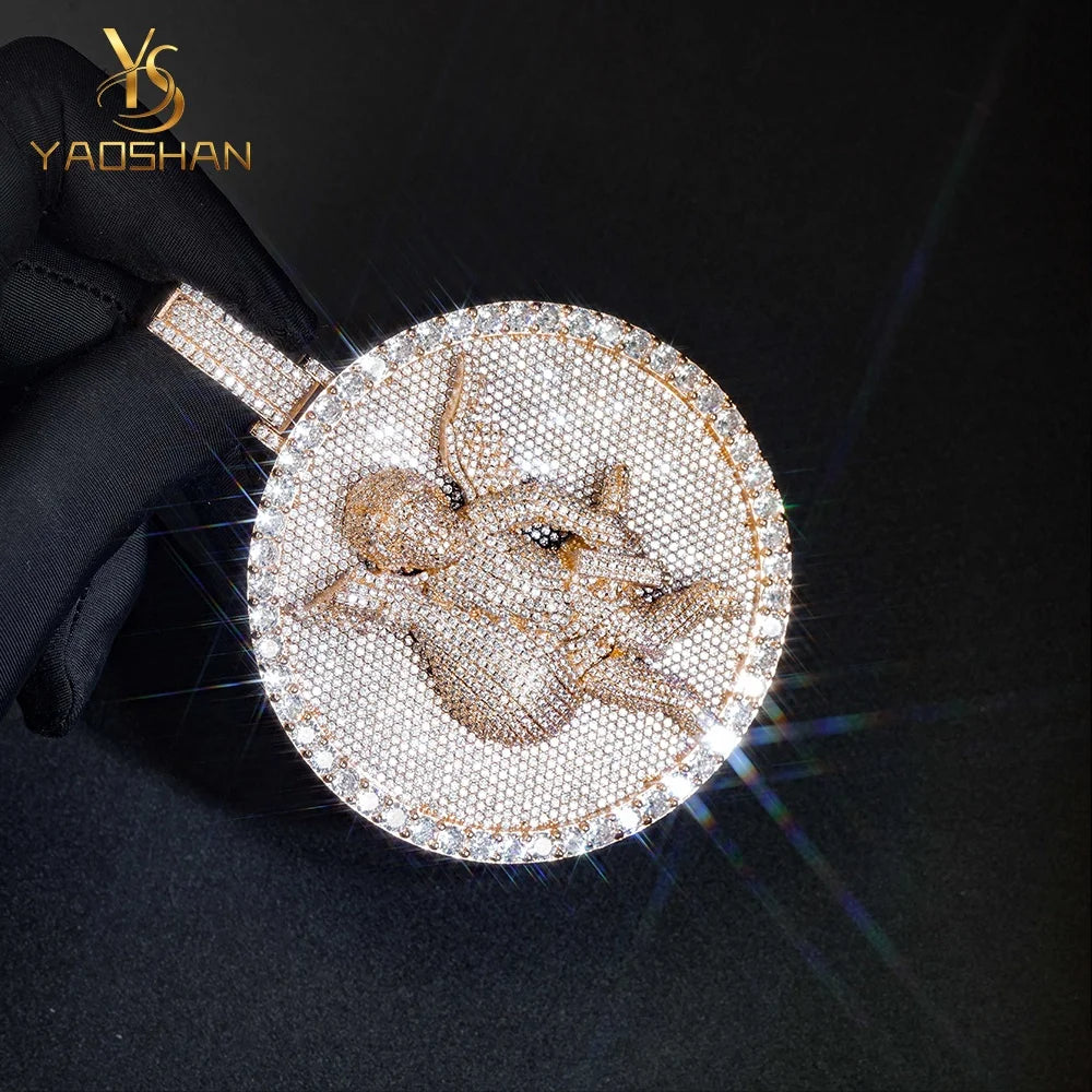 Yaoshan Pendants Charms Gold Plated S925 925 Sterling Silver Moissanite GRA D Color CZ Zircon Cubic Zirconia Custom Wholesale