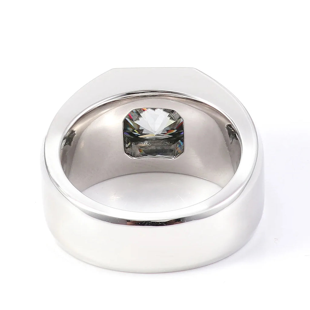 20g Luxurious 18K White Gold Asscher Cut . Certified Moissanite Diamonds Customized Chunky Fine Jewelry Rings Couple Set