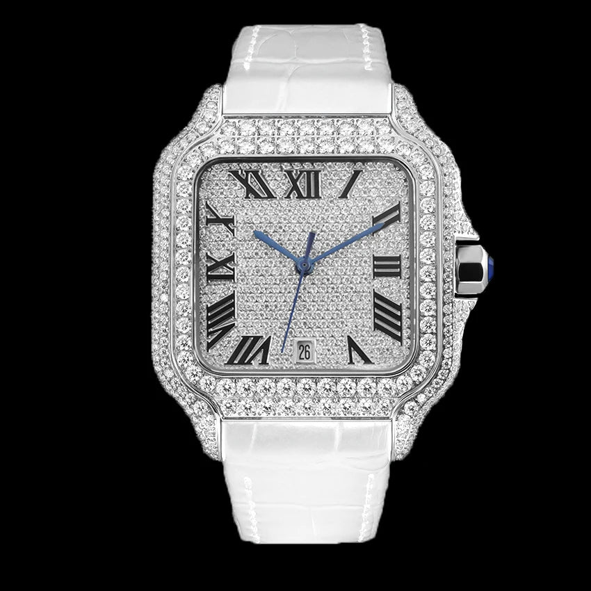 Bust Down Hip Hop Iced Out Diamond Watches Automatic Mechanical VVS Moissanite Watch Past Diamond Tester