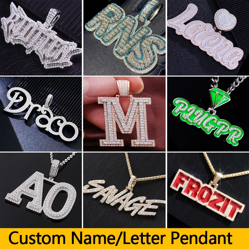 High Quality Customization Cross Pendant 925 Sterling Sliver Moissanite Pendant Hip Hop Styles Pendant Custom Necklace for Man