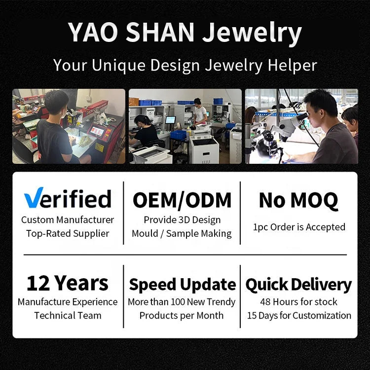 Yaoshan Pendants Charms Gold Plated S925 925 Sterling Silver Moissanite GRA D Color CZ Zircon Cubic Zirconia Custom Wholesale