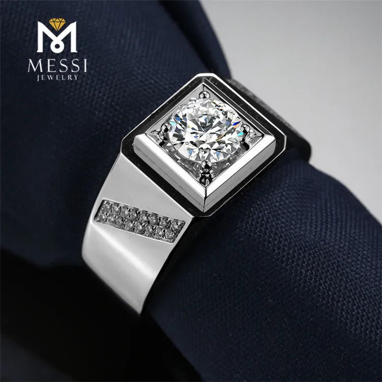 Messi Jewelry 14k 18k Real Gold Jewelry Moissanite Men Wedding Ring