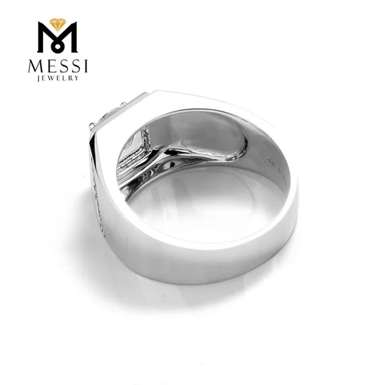 Messi Jewelry 14k 18k Real Gold Jewelry Moissanite Men Wedding Ring