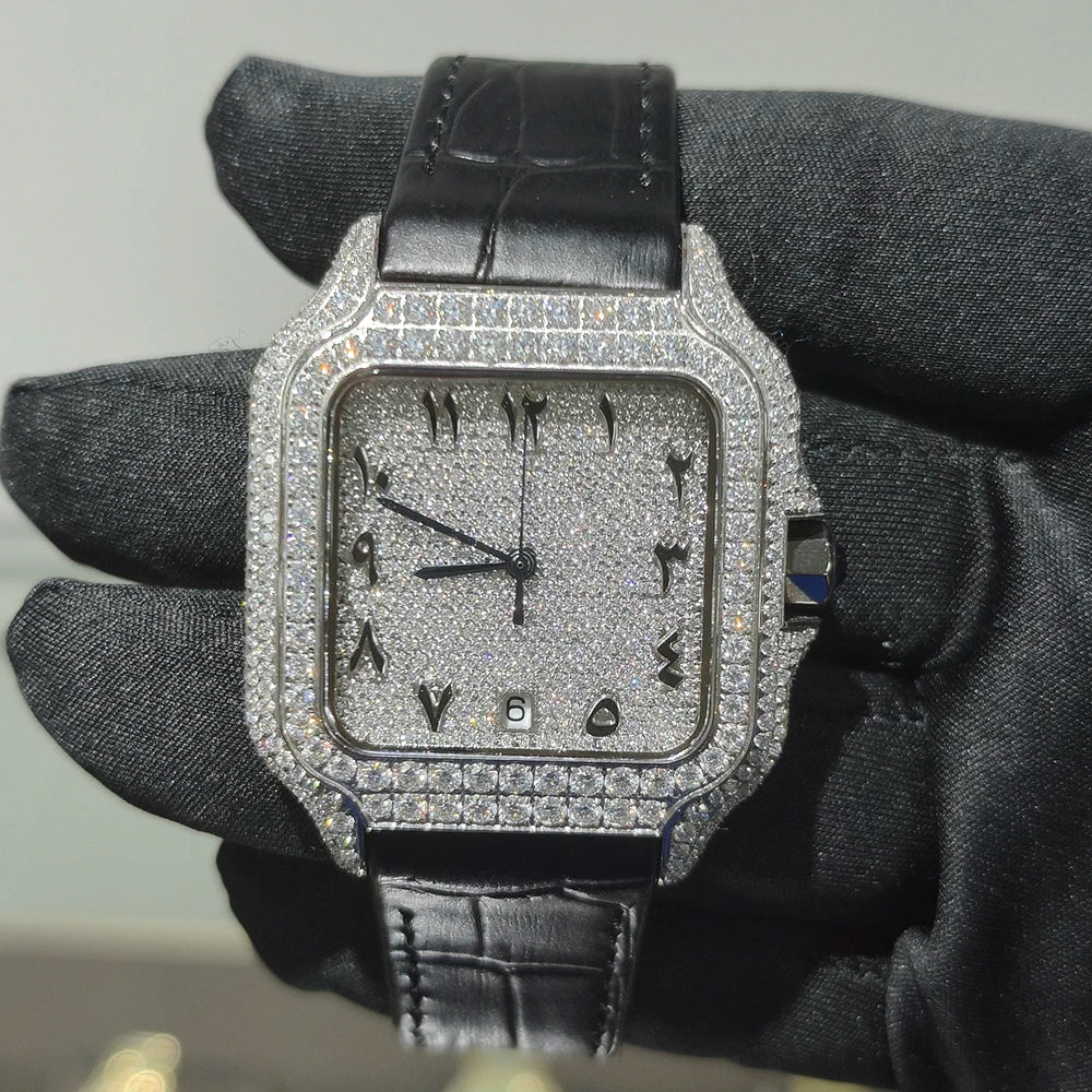 Bust Down Hip Hop Iced Out Diamond Watches Automatic Mechanical VVS Moissanite Watch Past Diamond Tester