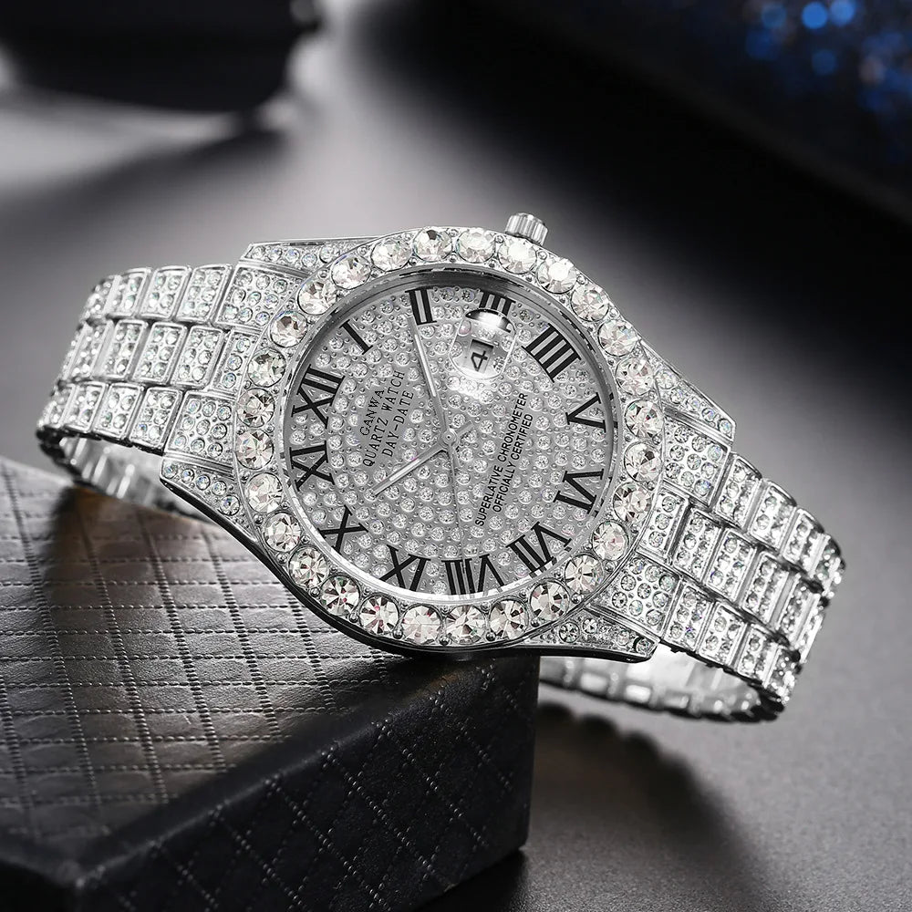 Wholesale Diamond Luxury Watch  Quartz Watches Withwatch Moissanite for Men   Sky Star Alloy case Buckle Clasp
