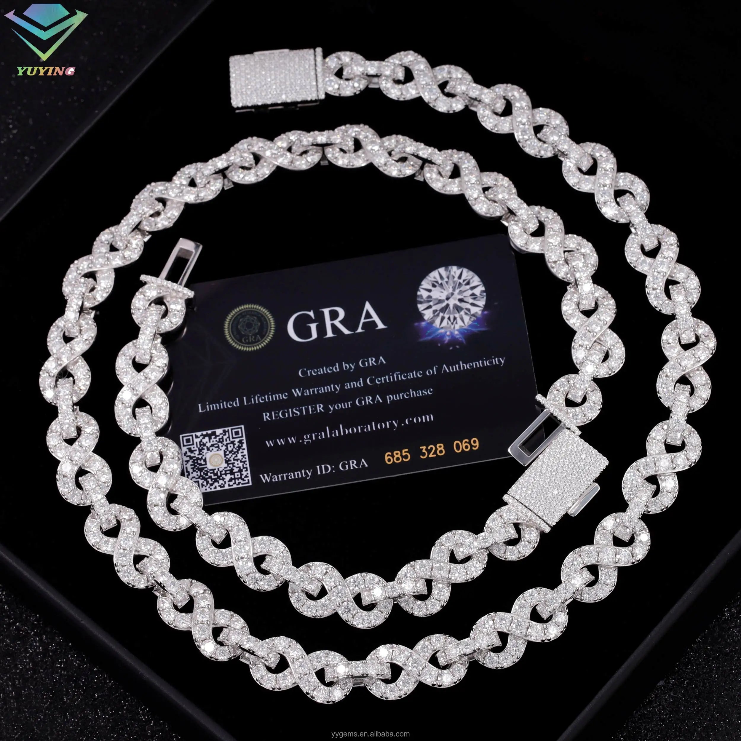 Silver 925 Chain Fashion Jewelry Necklace Hip Hop 18k Gold Plated Necklace VVS Moissanite Cuban Link Chain