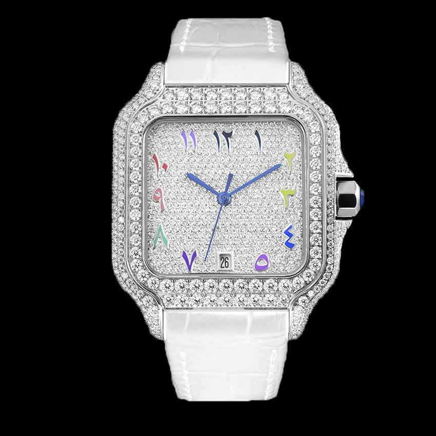 Bust Down Hip Hop Iced Out Diamond Watches Automatic Mechanical VVS Moissanite Watch Past Diamond Tester