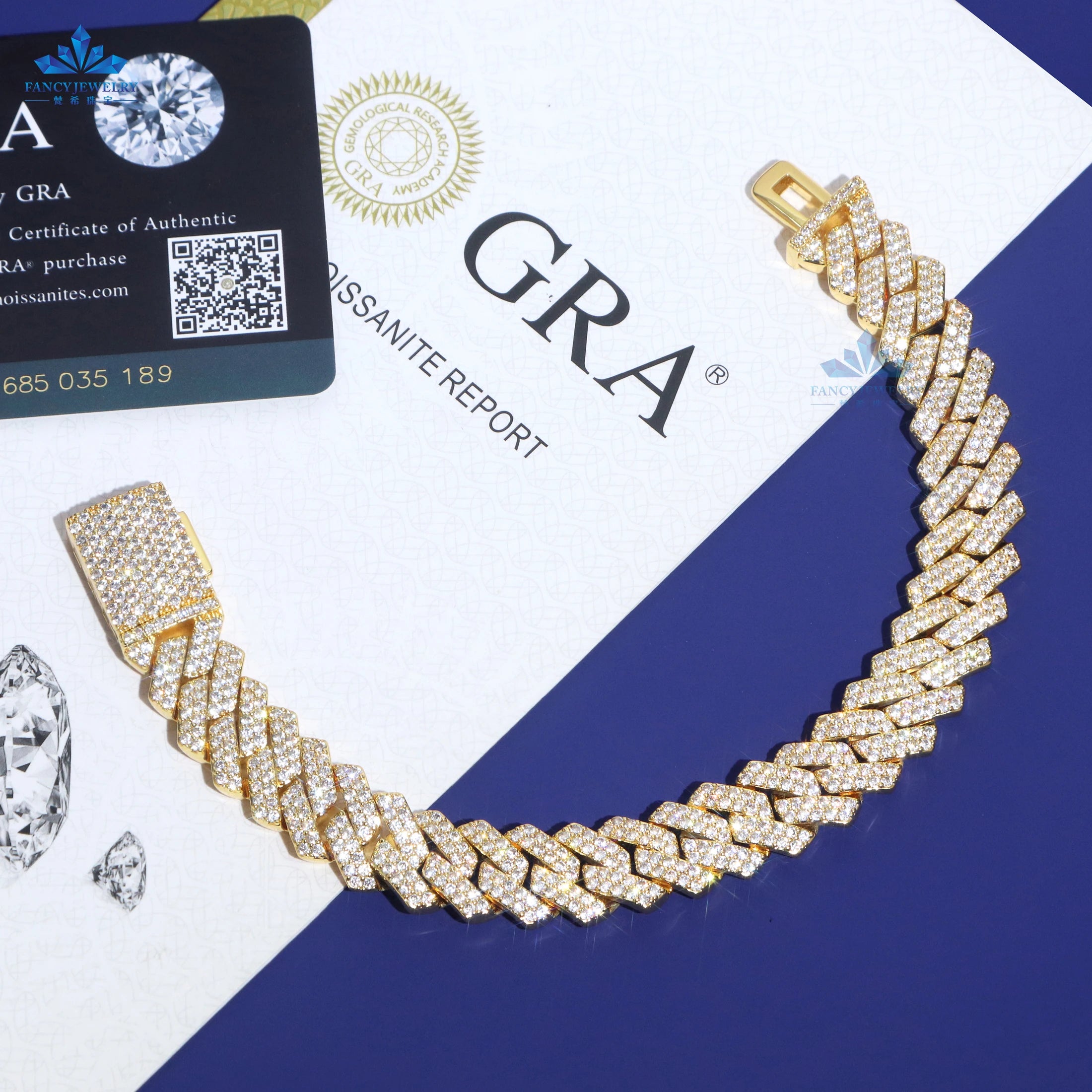 Iced Out Vvs Moissanite 2 Rows Cuban Chain Bracelet 925 Sterling Silver Diamond Moissanite 10mm 12mm Cuban Link Chain