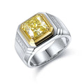 New Arrival 3.12ct Yellow Moissanite 925 for Men Diamond Moissanite Engagement Ring