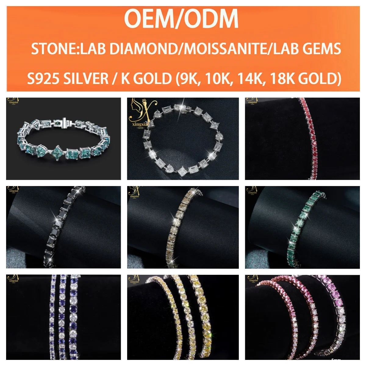 Custom Fashion Jewelry 925 Silver Iced Out Moissanite Tennis Chain with GRA Certificate for Men Women Moissanite Necklace