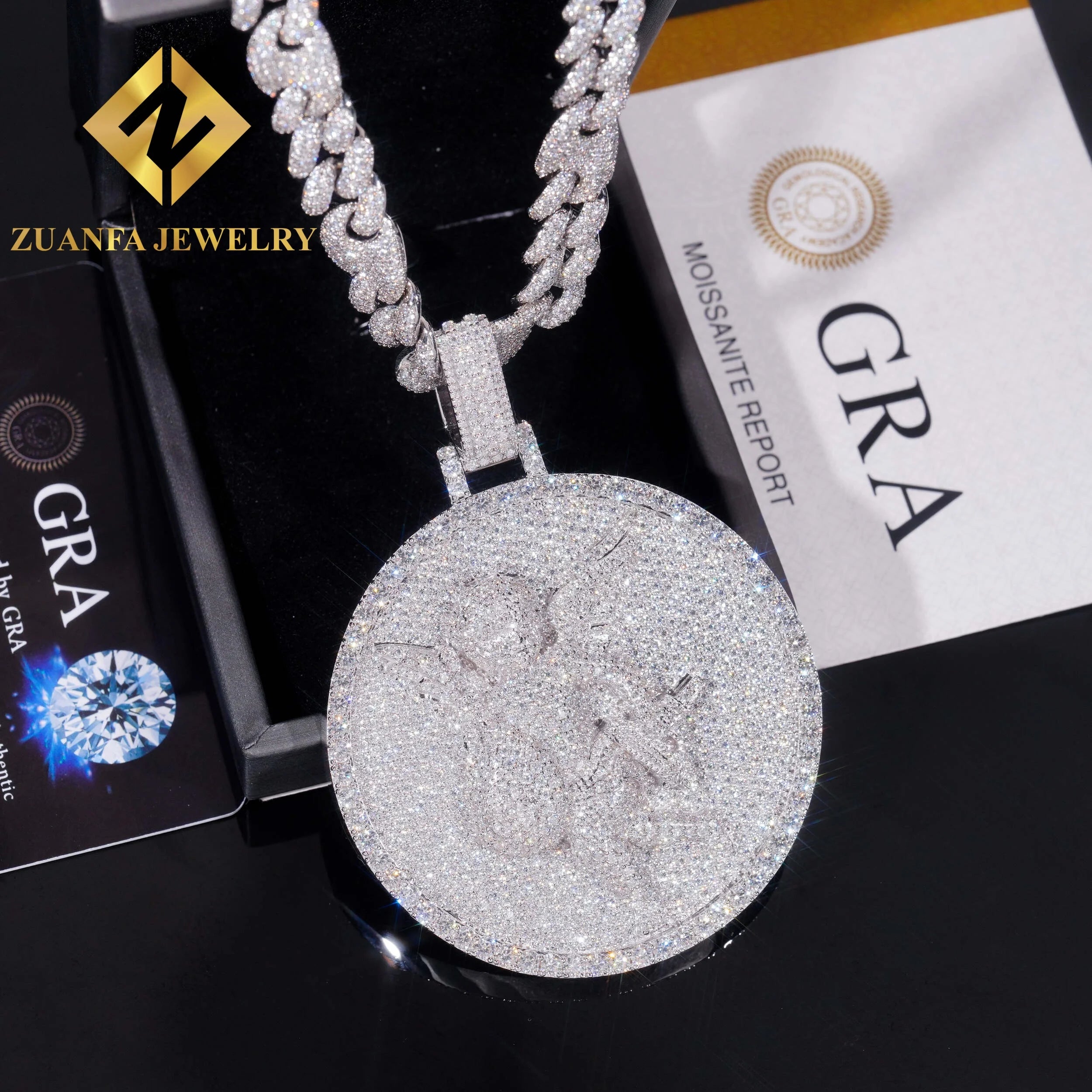3D Design Angel Pendant Hip Hop 925 Silver Moissanite Pendant Jewelry Rose Gold & Silver Plated Fine Ice Out Pendant for Men