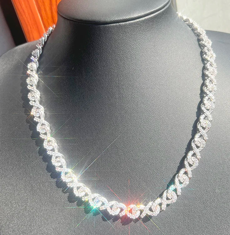 Customized Cuban Bracelet 925 Silver VVS Clarity Moissanite Diamond Iced Out 9mm 13mm Infinite Cuban Chain Moissanite Bracelet