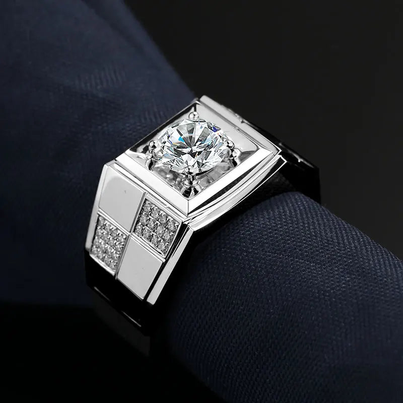 Messi Jewelry 14k 18k Real Gold Jewelry Moissanite Men Wedding Ring