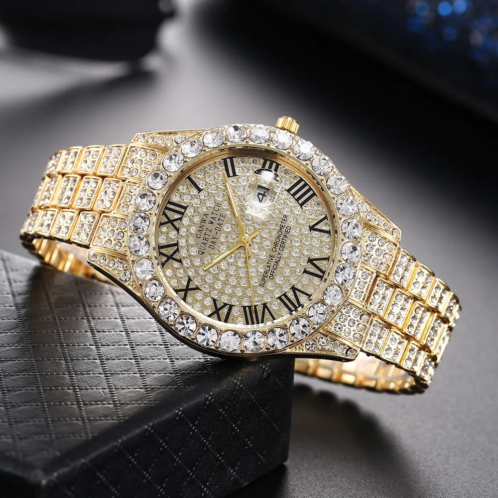 Wholesale Diamond Luxury Watch  Quartz Watches Withwatch Moissanite for Men   Sky Star Alloy case Buckle Clasp