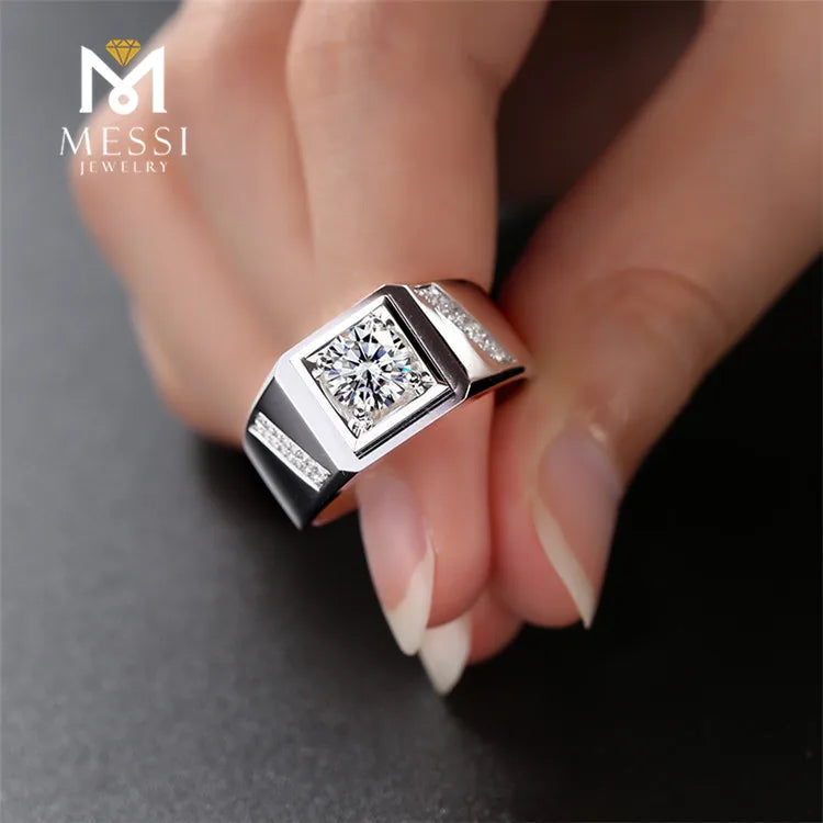 Messi Jewelry 14k 18k Real Gold Jewelry Moissanite Men Wedding Ring