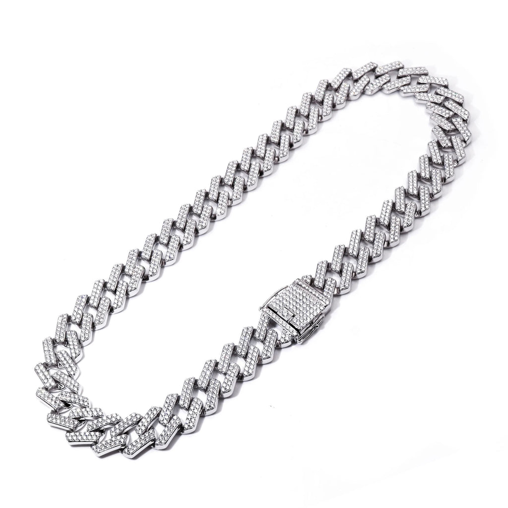 Tianyu Moissanite Chain Cuban 18K Gold Plated 925 Sterling Silver Miami 20MM Mossanite Ice Out VVS Moissanite Cuban Chain