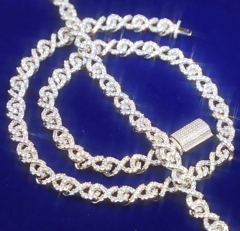 Customized Cuban Bracelet 925 Silver VVS Clarity Moissanite Diamond Iced Out 9mm 13mm Infinite Cuban Chain Moissanite Bracelet