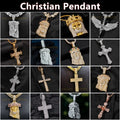 Trendy Iced Out Pendant 925 Sterling Silver Gold Plated Bling Hip Hop Jewelry Moissanite Cross Pendant Necklace