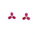 Ruby and Diamond Earring in 14K Yellow Gold - KGT 32993