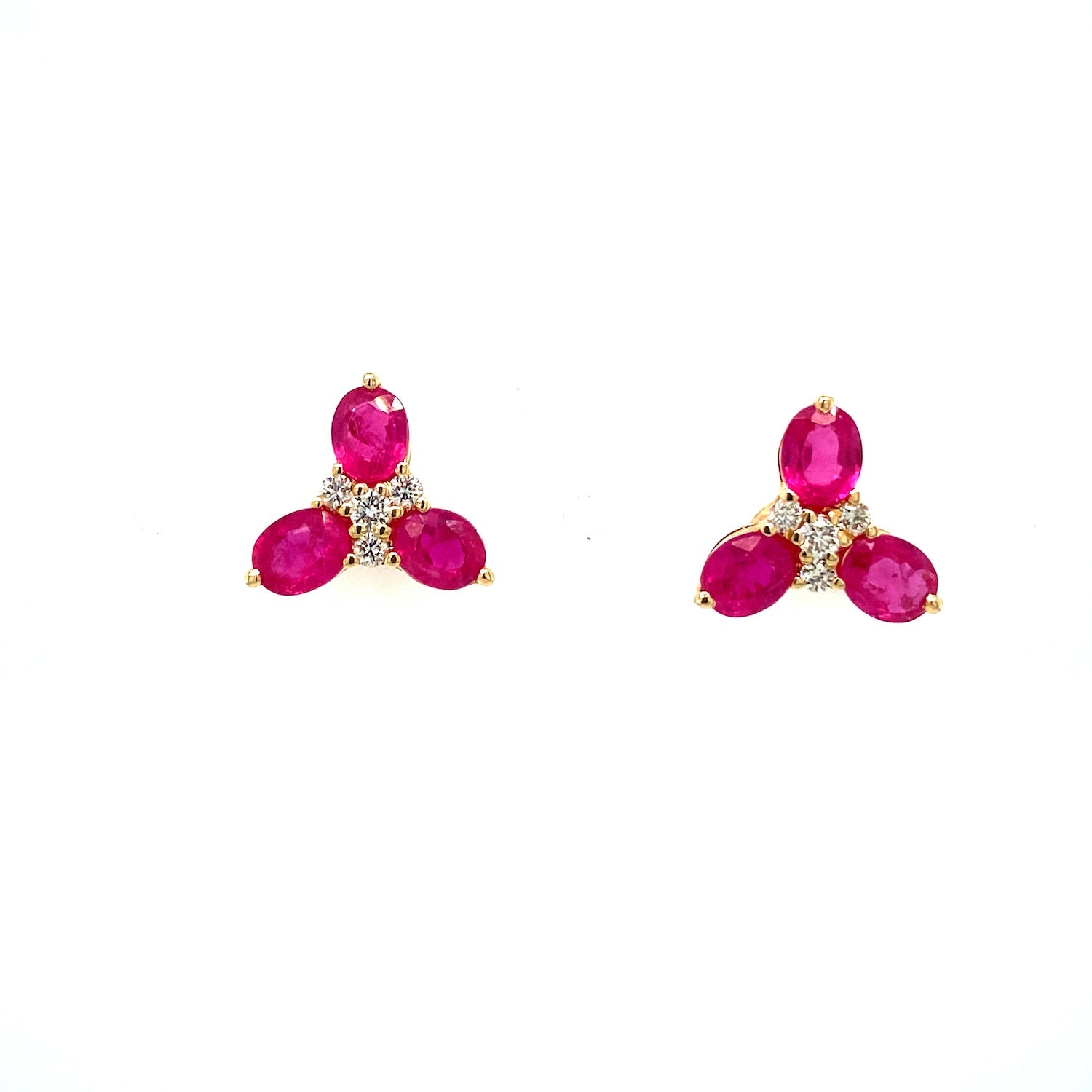 Ruby and Diamond Earring in 14K Yellow Gold - KGT 32993