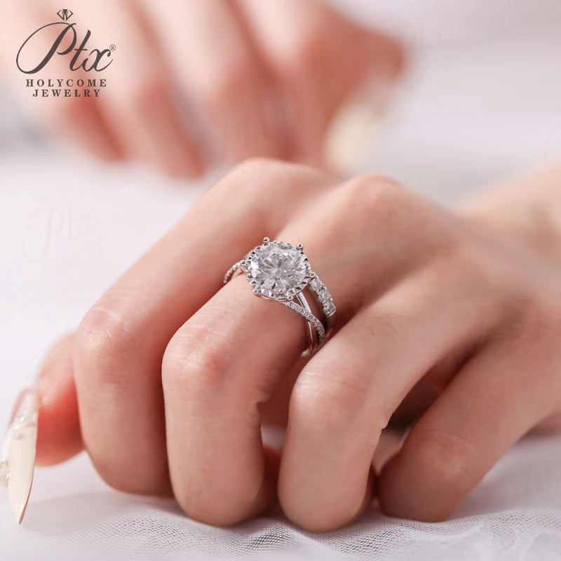 Lab Grown Diamond Ring 1ct/2ct/3ct D Color Round/Oval/Cushion/Radiant 10k14k18k Gold Women Engagement Wedding Band