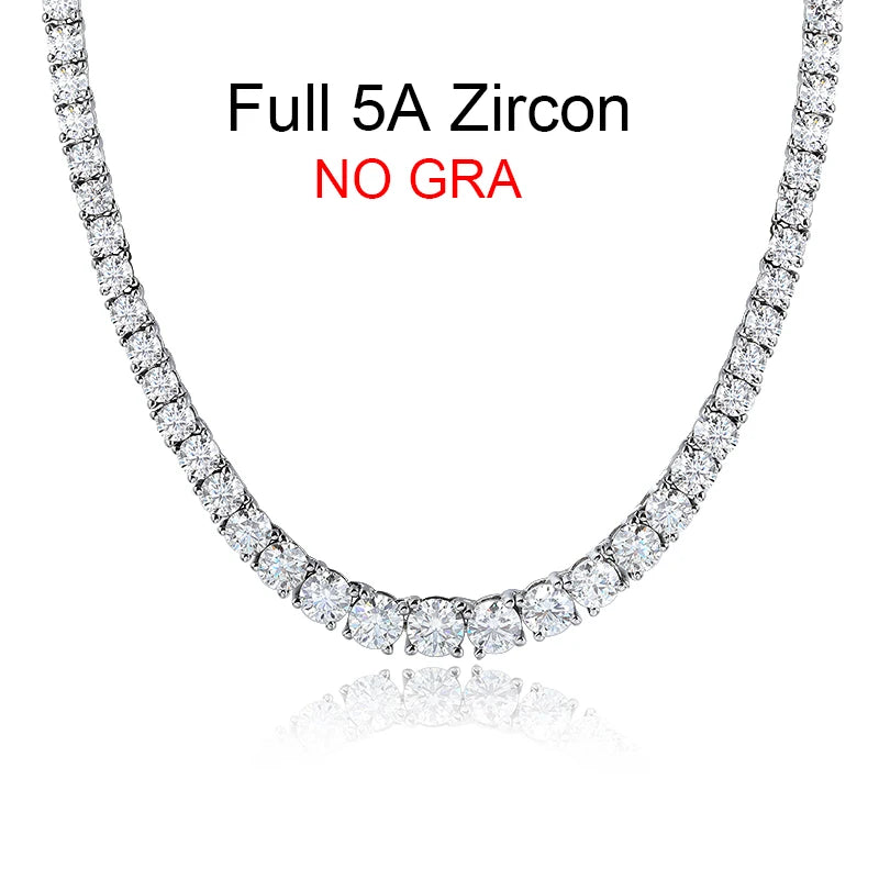 BXINY Luxury Gradient Full Moissanite Tennis Necklaces S925 Silver GRA Certified Diamond for Women Romantic Bridal Gifts Jewelry