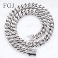 925 Sterling Silver Moissanite Cuban Chain White & Yellow Gold Plated Full Chain Sparkle Fine Necklace For Wedding Gifts