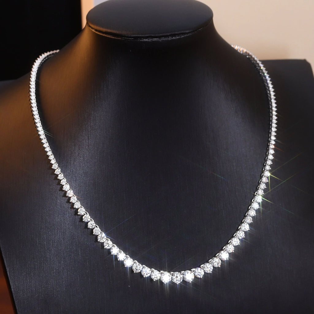 Provence Luxury Graduated Tennis Necklace KGold DEF/VS Lab Diamonds Wedding Necklace Evening dress Jewelry Tennis Custom