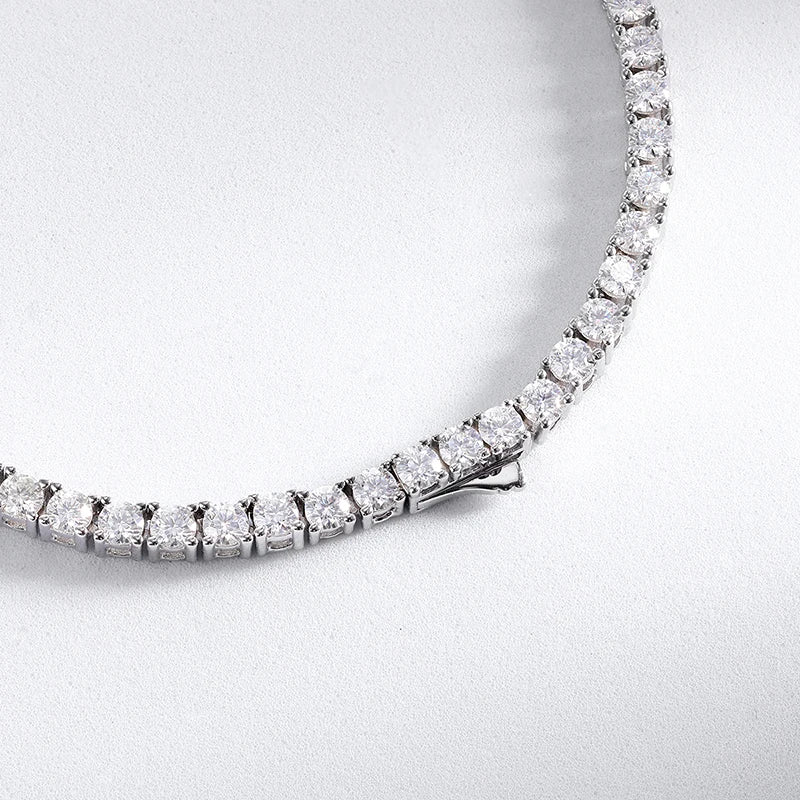 BXINY Luxury Gradient Full Moissanite Tennis Necklaces S925 Silver GRA Certified Diamond for Women Romantic Bridal Gifts Jewelry