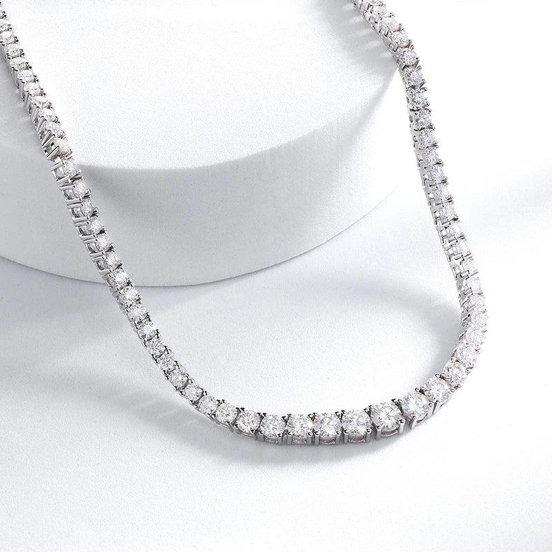 BXINY Luxury Gradient Full Moissanite Tennis Necklaces S925 Silver GRA Certified Diamond for Women Romantic Bridal Gifts Jewelry