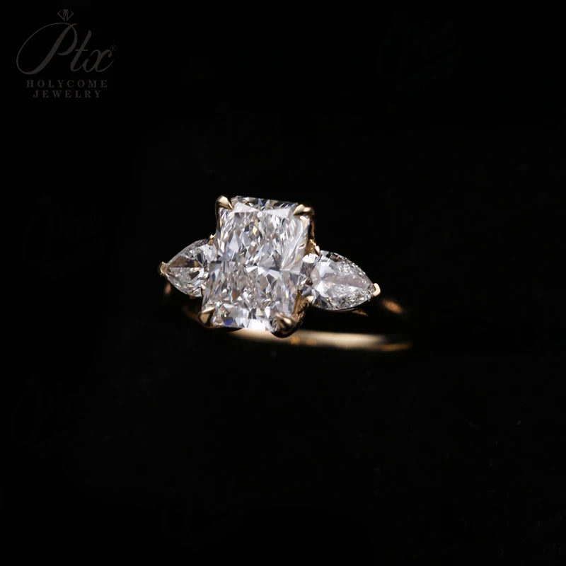 Lab Grown Diamond Ring 1ct/2ct/3ct D Color Round/Oval/Cushion/Radiant 10k14k18k Gold Women Engagement Wedding Band