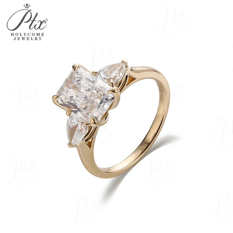 Lab Grown Diamond Ring 1ct/2ct/3ct D Color Round/Oval/Cushion/Radiant 10k14k18k Gold Women Engagement Wedding Band
