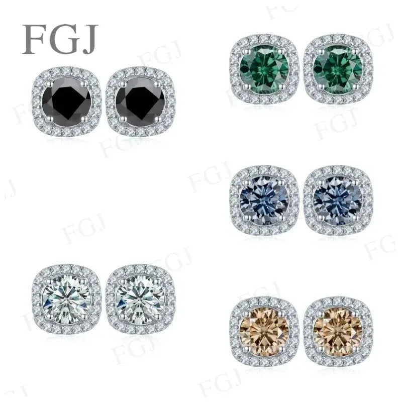 925 Sterling Silver Moissanite Cuban Chain White & Yellow Gold Plated Full Chain Sparkle Fine Necklace For Wedding Gifts