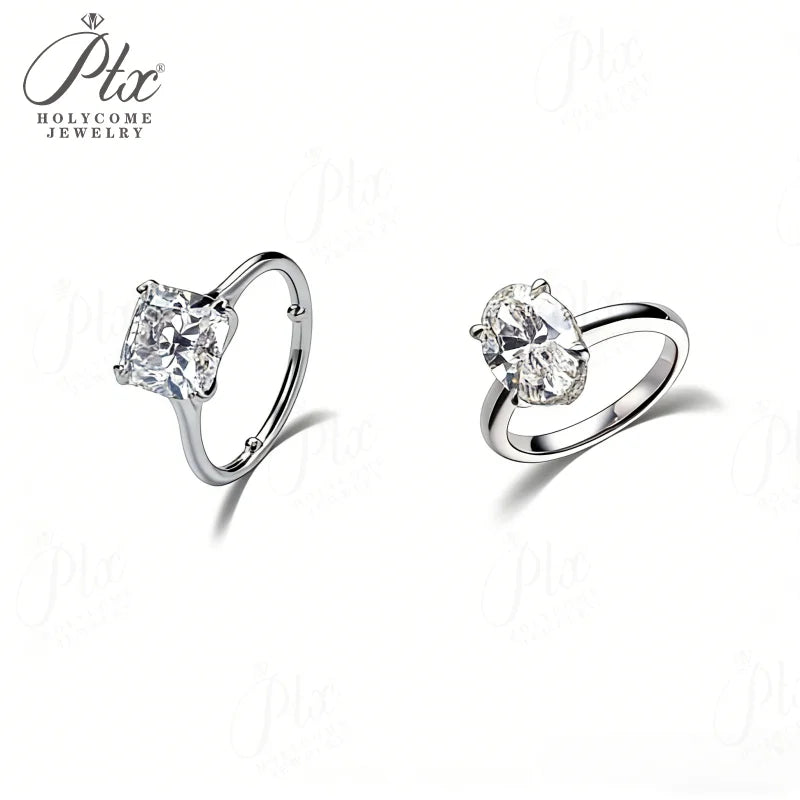 Lab Grown Diamond Ring 1ct/2ct/3ct D Color Round/Oval/Cushion/Radiant 10k14k18k Gold Women Engagement Wedding Band