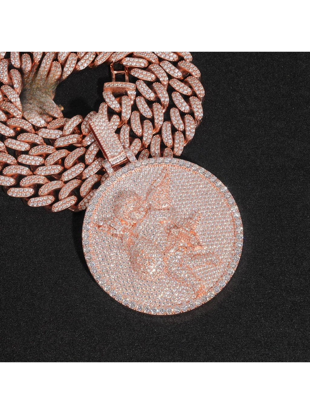 2.5 inch disc angel hip hop pendant 925 silver moissanite pendant can wear 10mm chain (without chain)