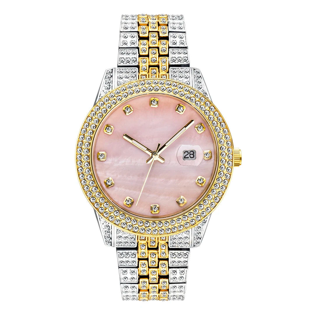 Green Women Watch Elegant Fashion Retro Style Color Ladies Quartz Watches Diamond Band Calendar Waterproof Wristwatch Female