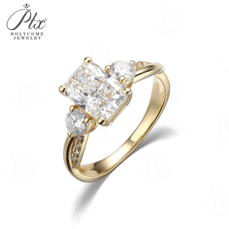 Lab Grown Diamond Ring 1ct/2ct/3ct D Color Round/Oval/Cushion/Radiant 10k14k18k Gold Women Engagement Wedding Band