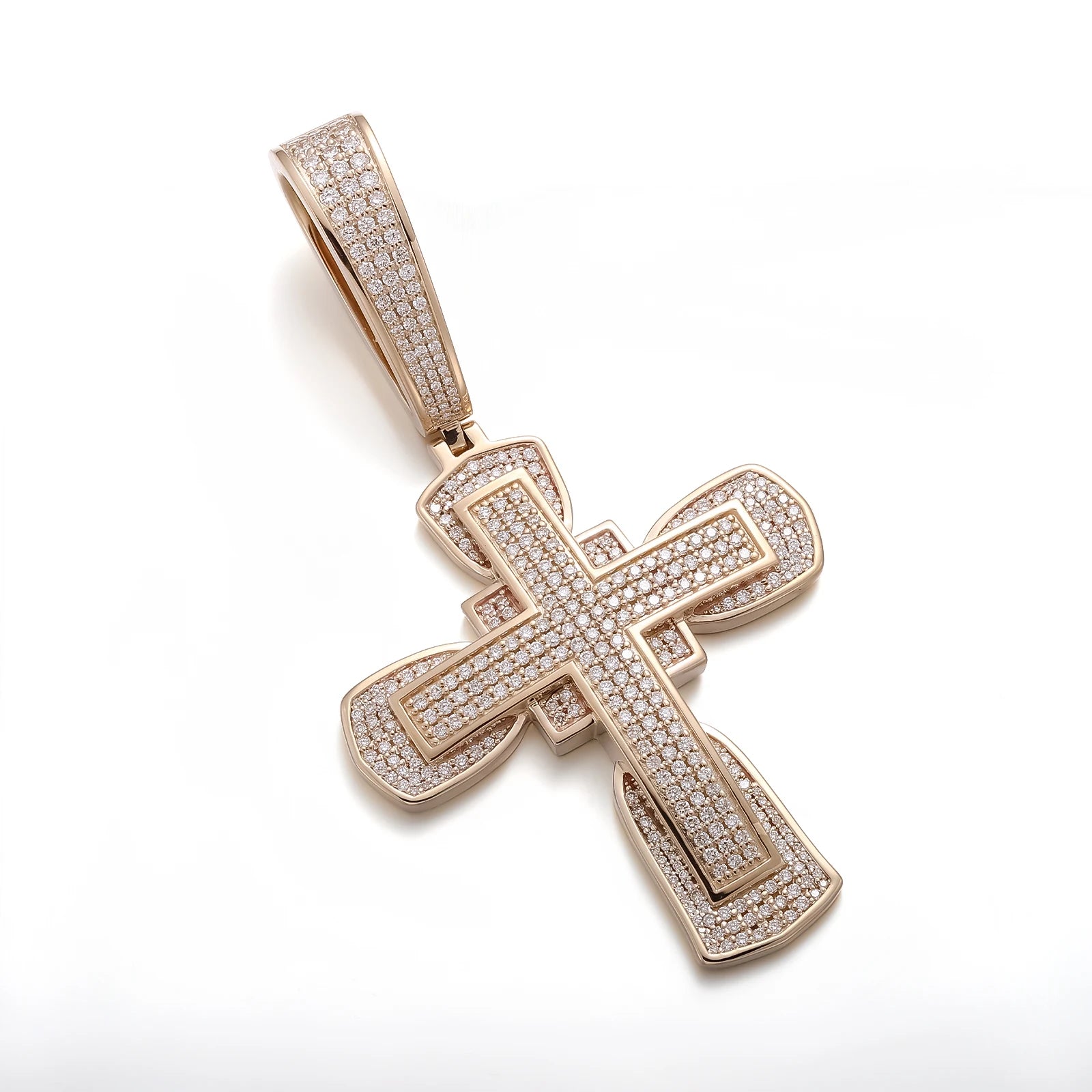 Provence Hip Hop Pendant for Women Moissanite Cross Pendant Custom Jewelry Real K Gold Charm Yellow Gold Pendant