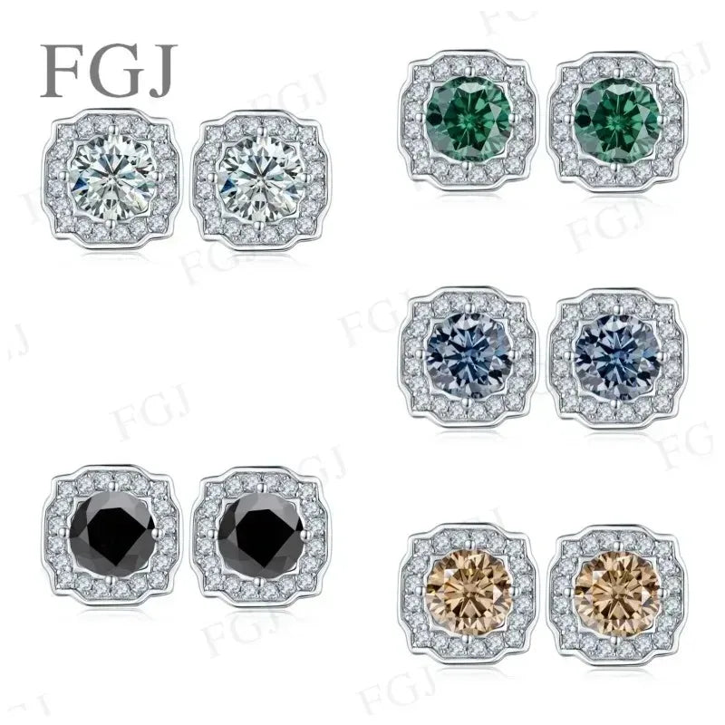 925 Sterling Silver Moissanite Cuban Chain White & Yellow Gold Plated Full Chain Sparkle Fine Necklace For Wedding Gifts