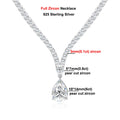 6Carat Pear Cut Full Moissanite Tennis Necklace for Women V-shape 3mm Round Cut Diamond S925 Silver WaterDrop Riviera Necklaces