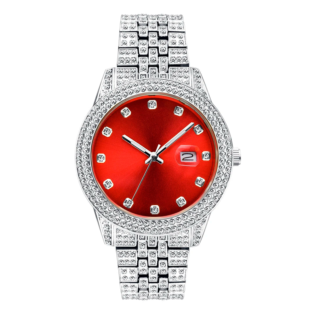 Green Women Watch Elegant Fashion Retro Style Color Ladies Quartz Watches Diamond Band Calendar Waterproof Wristwatch Female